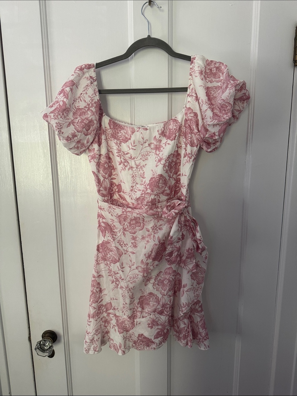 Trixxi White Mini Dress with Pink Floral Print